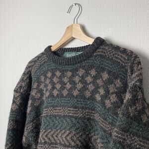 vintage green and brown marshall field’s sweater